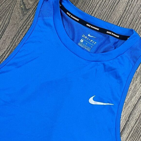 Nike Dri-Fit Crew Neck Tank Top Racerback Mesh Athletic Fit Royal Blue Medium - Picture 2 of 5